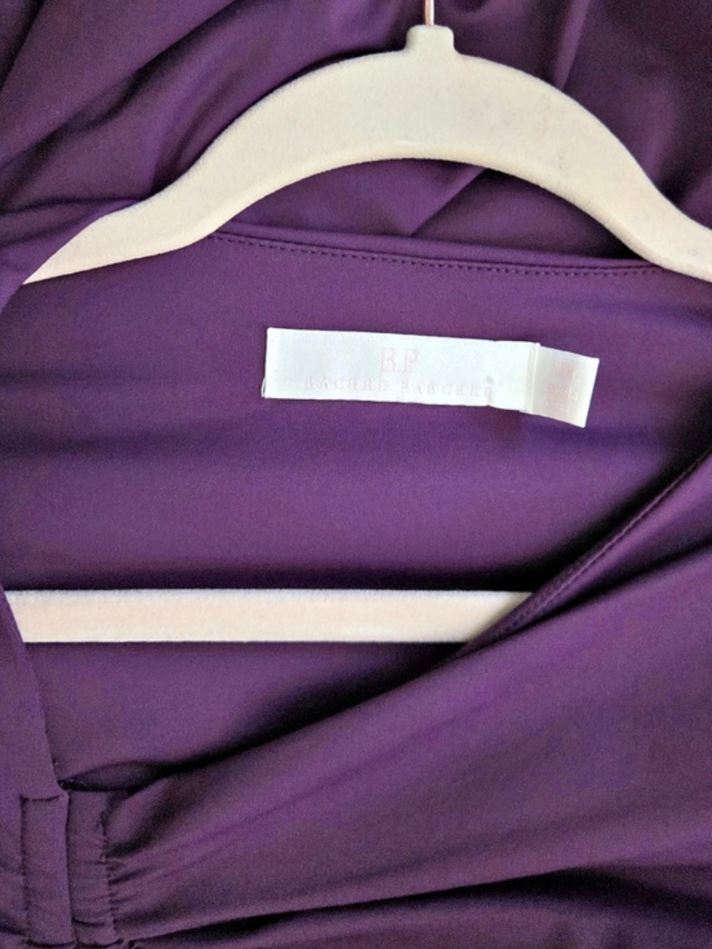 Rachel Parcell Purple Ruched Long Sleeve Asymetric Neck Maxi Dress Size XXS - Picture 6 of 8